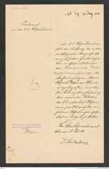 k.k. naturhistorisches Hofmuseum, Intendanzakten 1885-1896 (Hauer), Aktenzahl Z.355.a/1888, Seite 1